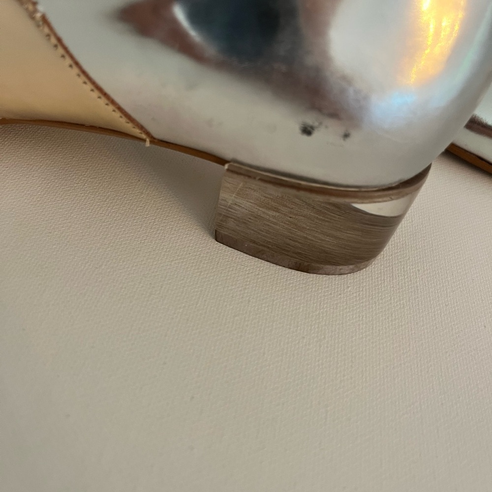 Frances Valentine Katy Silver and Gold Maryjane with Lucite Heel - Picture 7 of 10